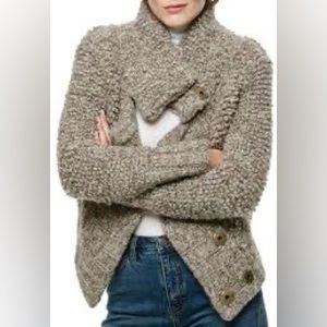 Free people brown alpaca blend fuzzy Jacket Size small